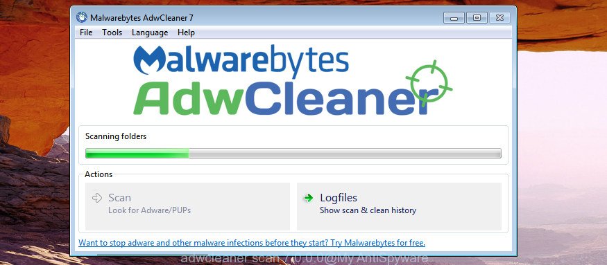 adwcleaner detect hijacker that cause a redirect to Start.yoursearch.me web site