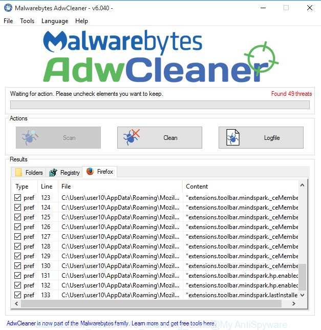 adwcleaner windows10 scanning for Browser redirect browser hijacker complete