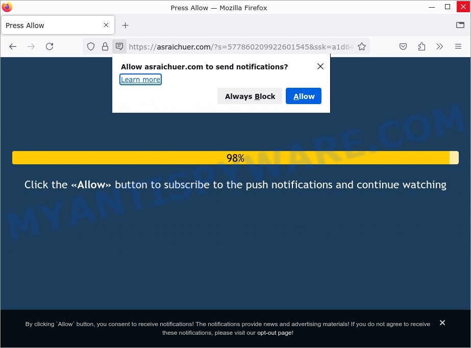 How to remove Asraichuer.com pop-up ads