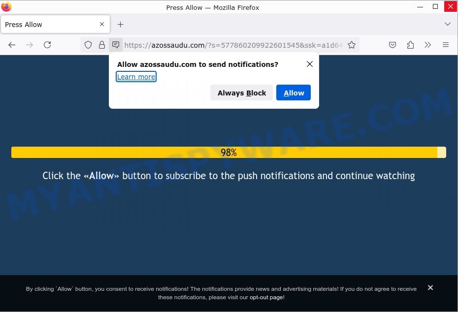 Azossaudu.com Virus Removal Guide