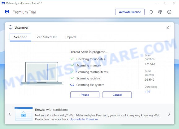 MalwareBytes AntiMalware search for Watz ransomware, other malware, worms and trojans