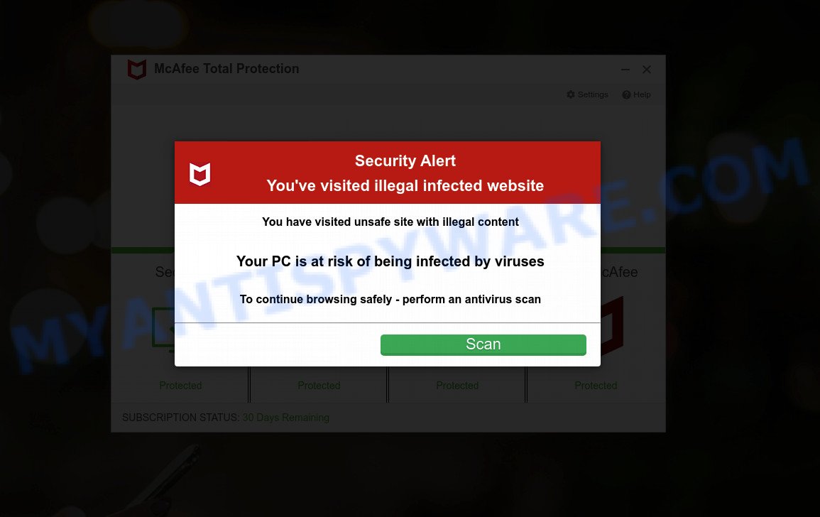 Yourwebarmorsolutions.com McAfee SECURITY ALERT SCAM