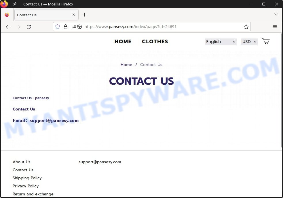 Pansesy.com Lego sale scam contacts